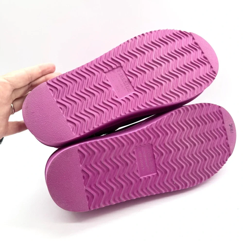 Fireside x Dearfoams Kingston Genuine Shearling Platform Bootie Mystic‎ Purple 9